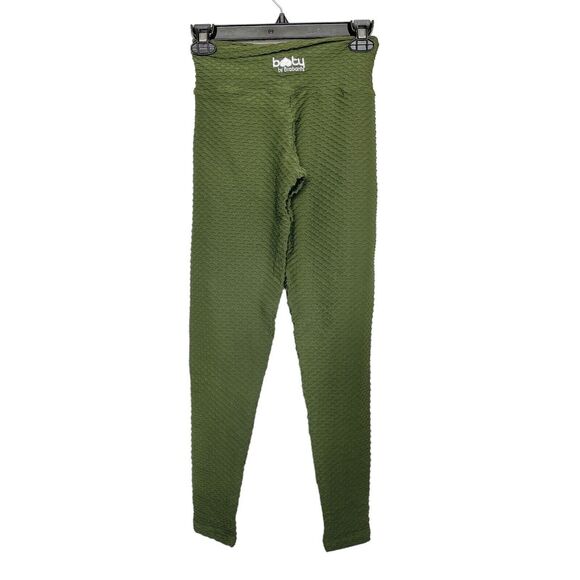 Booty by Brabants Womens Leggings One Size Croco Skin Green Activewear Ankle - Picture 2 of 12